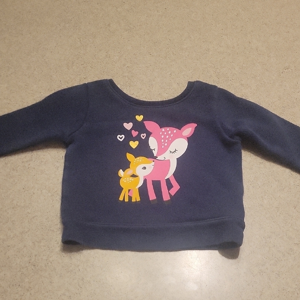 Garanimals Blue and Pink Sweatshirt with Cartoon Deer Design